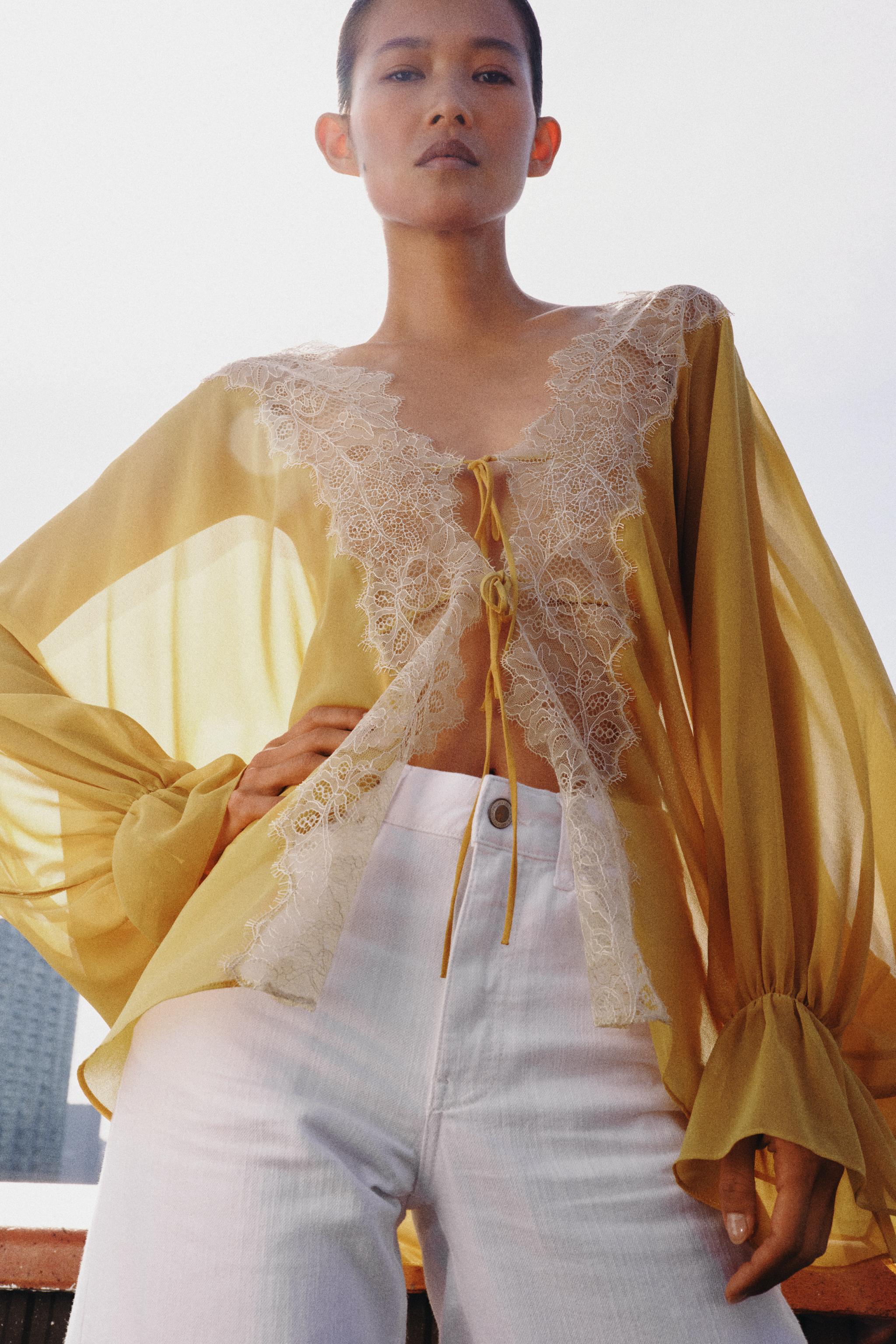 ZW COLLECTION COMBINATION LACE BLOUSE